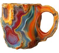 Handmade Crystal Coffee Mugs with a Handle, Featuring a Unique Design of Mineral Rock, Perfect for Use at Home or in The Office(Style A) (j)