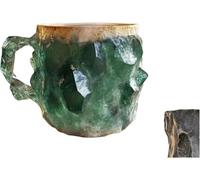 Handmade Crystal Coffee Mugs with a Handle, Featuring a Unique Design of Mineral Rock, Perfect for Use at Home or in The Office(Style A) (g)
