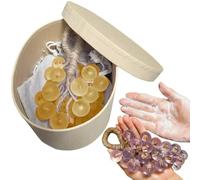 Handmade Crystal Grape Soap, Grape Soap DIY Kit on a Rope, Realistic Grapes Bunch Soaps Fragrance Cleaning for Bath & Gifts, Hand Washing and Bath, Cold-Process Method, Air Freshening(yellow with box