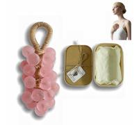 Handmade Crystal Grape Soap on a Rope - Aromatic Grape Bunch Shaped Bar for Wash Hands, Shower and Bath, Long-Lasting Fragrance, Hydrating & Decorative Gift for Women and Men(Peach)