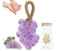 Handmade Crystal Grape Soap on A Rope Gift Set, Crystal Clear Artisanal Soap or Washing Hands and Bath Cold Process Method, Fragrance and perfect for Skin Hydration (1, Purple)
