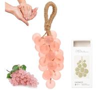 Handmade Crystal Grape Soap on A Rope Gift Set, Crystal Clear Artisanal Soap or Washing Hands and Bath Cold Process Method, Fragrance and perfect for Skin Hydration (1, Pink)