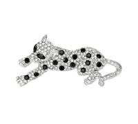 Handmade Crystal Leopards Brooch with Alloy Base Sparkling Rhinestones Lapel Pin for Special Parties Event Formal Attires Crystal Brooch