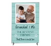 Handmade Custom Plaque - "Grandad & Me" - A5/A4 Sizes - Personalised with Photo - Ideal for Grandparents (Acrylic Indoor & Outdoor Use, A4 30cm x 21cm)