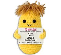 Handmade Cute Crochet Corn Plush for Couple, to My Love Emotional Support Crochet Plant, Crochet Gifts for Him, Boyfriend, Girlfriend, Husband, Wife