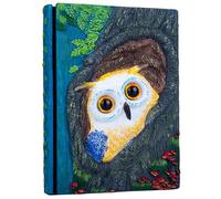 Handmade Cute Owl in Tree Hole 3D Journal,Resin Engraving Notebook,Hardcover Travel Diary for Writing,Sketchbook,Collection,Gift,Decoration Diary for Man And Woman A5 Size （white） (White)