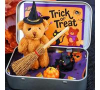Handmade Cute Witch Teddy Bears In Box,Halloween Bears In A Box For Trick Or,Emotional Support Inspirational Gifts,Thoughtful Desk Accessories For Friends,A