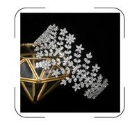 Handmade CZ Wedding Tiaras Cubic Zirconia Bridal Headband Sweet 16 Quince Birthday Prom Crystal Flower Headpiece Hair Jewelry Accessories for Bride (Silver)