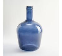 Handmade Damajuana Glass Carafe 4L Smooth - Mediterranean Style Glass Bottle or Carafe for Home Decoration as Vase (Navy Blue)