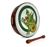 Handmade Dannan 10" Vegan Irish Bodhran Hand Drum - Arach Dragon Design