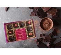 Handmade Dark Belgian Chocolate Rose And Violet Creams Soft Fondant Filling 160g 12 Per Box - Soft Fondant Filling, Natural Flower Oils, 160g, Luxury Artisan Gift