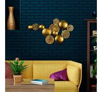 Handmade Decorative Metal Wall Accessory, Gold, 45 x 82 cm, 100% Metal (1.5 mm), Unique Hand-Painted Design, Perfect for Home Decor & Accent Walls