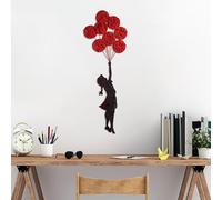 Handmade Decorative Metal Wall Accessory, Red & Black, 100 x 34 cm, 100% Metal, 1.5 mm Thick, Unique Design, Perfect for Home Decor & Art Display