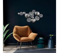 Handmade Decorative Metal Wall Accessory, Silver, 45 x 82 cm, 100% Metal (1.5 mm), Unique Hand-Painted Design, Perfect for Home Decor & Accent Walls