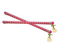 Handmade Decorative Wooden Dandiya Garbha Sticks for Navratri Celebrations/Dandiya Dance for Women Or Couples (Red)