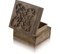 Handmade Decorative Wooden Jewellery Box Treasure Box Jewellery Organizer Keepsake Box Treasure Chest Trinket Holder Lock Box Watch Box 4 x 4 Inch Great Birthday Gift Ideas
