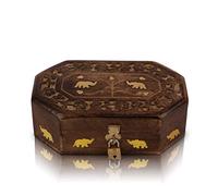 Handmade Decorative Wooden Jewellery Keepsake Box With Free Lock & Key Jewellery Organizer Treasure Chest Trinket Holder Lock Watch Box 8 x 5 Great Birthday Home Decor Ideas