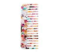 Handmade Detangling Comb - Vintage Tortoiseshell Design, Static Reducing Wide Tooth Pick, Smooth Polished Finish to Control Frizz | Portable Grooming Kit pa