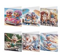 Handmade Diamond Postcards for Thanksgiving/Birthdays DIY Gemstone Crystal Art A Commemorative Gift for Your Beloved Funky Granny's Sparkling Diamond Card Set
