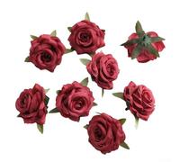 Handmade DIY Small Rose Flower Material Add Elegance to Your Home or Office (Burgundy)