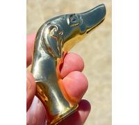 Handmade Dog Head Shaped Brass Walking Stick Handle Vctorian Handle