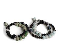 Handmade Double-Layer Ceramic Ice Crack Beaded Stretchable Unisex Vintage