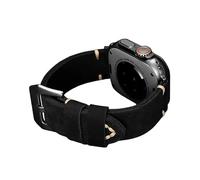 Handmade Double Sided Genuine Leather Bands Compatible with Apple Watch Ultra 2/Ultra Band 49mm 46mm 45mm 44mm 42mm 41mm, Men Retro Design Grain Crazy Horse Leather Band For iWatch Series SE 10 9 8 7