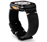 Handmade Double Sided Leather Bands Compatible with Apple Watch Ultra 2/Ultra Band 49mm 45mm 44mm 42mm ，Men Retro Design Grain Genuine Leather Band For iWatch Series SE 9 8 7 6 5 4 3 2 1