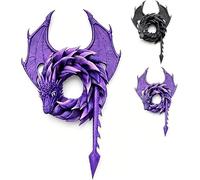 Handmade Dragon Wreath,Dark-Style Dragon-Shaped Wreath, Gothic Fantasy Hanging Door Wreaths with Wings & Tail,Mythical Creature Home Accent for Fantasy Lovers Collector (#B)