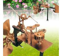 Handmade Drummer Windmill for Garden, Metal Wind Spinners Garden Decoration, Percussionist Music Statues Windmill for Yard, Art Wind Spinners Weather Vane, Wind-Powered Drummer Ornament for Outdoor