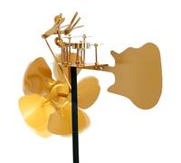 Handmade Drummer Windmill, Garden Decoration Metal Kinetic Windmill Spinners, Garden Sculptures Yard Lawn Patio Decor (Gold drummer windmill)