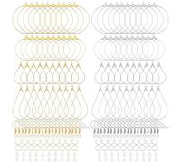 Handmade Earring Components Set with Open Jump Rings Unique Jewelry Maker's Earring Set Silver Golden Hoops Drops Supplies