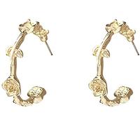 Handmade Earrings Contraction C Shape Metal Geometric Stud Earring Girl Wine Minimalist Style Rose Earrings for Women Fashion / 1