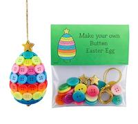 Handmade Easter Button Decorative Ornaments: Create Adorable Unique Festive Hangings With Buttons To A Warm And Cheerful To Your Easter Celebrations Glass Ornament Mini (B, One Size)