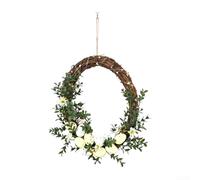 Handmade Easter Floral Wreath Garland Spring Eggs Door Hanging Decor for Front Door Wall Easter Party Centerpiece Contemporary Simple Design Light-Free Decoration