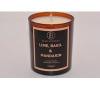 Handmade Eco Soy Candle, 160g, 30 Hours Burn Time, Italian Glass Container (Lime, Basil & Mandarin)