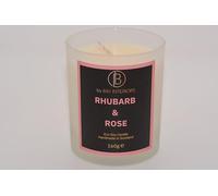 Handmade Eco Soy Candle, 160g, 30 Hours Burn Time, Italian Glass Container (Rhubarb & Rose)