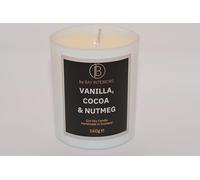 Handmade Eco Soy Candle, 160g, 30 Hours Burn Time, Italian Glass Container (Vanilla, Cocoa & Nutmeg)