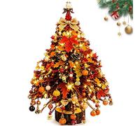 Handmade Elegant Beaded Mini Christmas Tree,Holiday Decor Kit (E) | Crystal Style Beads & Metal Frame,3D Layered Lighted Assembly Kit for Mantel,Beginners Friendly Festive DIY Christmas Decor