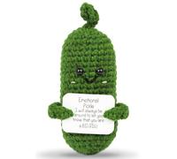 Handmade Emotional Pickle Crochet Gift, Inspirational Cucumber for Support, Funny Secret Santa, Christmas, Birthday, Mothers Day, Easter, Stocking Stuffer (Style 1)