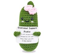 Handmade Emotional Pickle Crochet Gift, Inspirational Cucumber for Support, Funny Secret Santa, Christmas, Birthday, Mothers Day, Easter, Stocking Stuffer (Style 2)