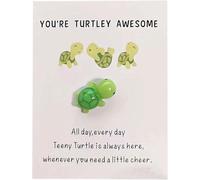 Handmade Emotional Support,You're Turtley Awesome, Cute Mini Green Turtle Decoration, Turtle Motivational Gift, Lovely Turtle Shaped Card Friendship Gift, A Card With A Turtle Ornament