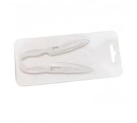 Handmade Envelope Scoring Board Set, Mini Paper Scoring Tool with Bone Folder, Multipurpose Envelope Maker for Card Making, Scrapbooking, DIY Invitations & Paper Crafts (Two White Bone Folders)