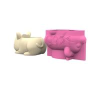 Handmade Epoxy Resin Silicone Planter Mold Animal Shape Creative Concrete Vase Shape for Succulents and Small Plants, Manual for Universal Silicone Pots