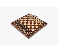 Handmade European Wooden Chess Set with Wood Chess Pieces - Decorative Box with Storage Tray - Rustic Classic Board Game (Senator Brown)