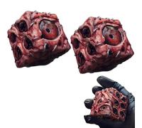 Handmade Eye of Fate Dice, Unique Eye of Destiny Dice with Realistic Eyeball Design Representing the Dices Point, Dark Gothic Game Dice for Role Playing and Halloween Table Decor (#2 PCS)