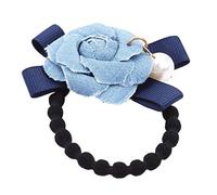 Handmade Fabric Production Korean Version Of The Headdress Imitation Denim Pearl Flower Rubber Band Hair RingNice and Attractive