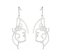Handmade Face Earrings for Women Personalized Funny Lovely Vintage Bohemian Ethnic 3D Abstract Human Face Shaped Dangle Drop Statement Earrings Jewelry Gifts, Zinc, No Gemstone