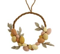 Handmade & Fairtrade Certified | Gry & Sif | Stylish Danish Design x Nepali Artisans | Easter Wreath - Yellow Eggs | Easter Decoration