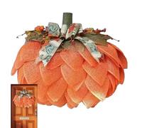 Handmade Fall Pumpkin Wreath, Burlap Pumpkin Garland, Autumn Fall Halloween Thanksgiving Wall Decor, 40x40cm, Ready To, Great Gift Idea, For Thanksgiving Fireplace Party